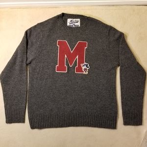 Disney Mickey State Pullover Varsity Sweater Gray